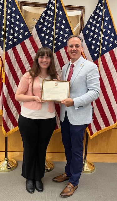 (Photo: Director Lanza with Teen Arts Festival Poetry honoree, Kathryn Connaughton. Courtesy Photo for WRNJ)