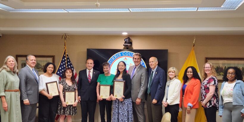 (Photo (L-R): Commissioners Deborah Smith and Thomas Mastrangelo; Dorothy Taylor; Leanne Davis; Commissioner Tayfun Selen; Nancy Olsyn; Christine Hellyer, director of Aging, Disabilities and Community Programming; Commissioner Director Stephen Shaw; Commissioner Deputy Director John Krickus; Commissioner Christine Myers; Rhea Young, director the Morris County Nutrition Program; Shawnna Bailey, assistant director of Aging, Disabilities and Community Programming; and Fay Campbell, Clerk-4 for the Morris County Office on Aging, Disabilities & Community Programming. Courtesy Photo for WRNJ)